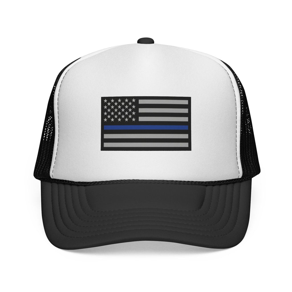 Thin Blue Line American Flag Trucker Hat
